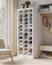 Shoe Storage Cabinet, 36 Pairs Free Standing Closet Organizer, 9 inch Widened Cell Wood Shoe Organizer, 12 Tiers Vertical Space Saving Shoe Rack for Entryway, Cloakroom, White- WE DO NOT SHIP!!