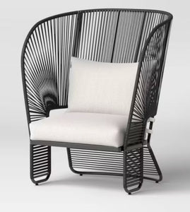 Steel Mackworth Outdoor Patio Statement Armless Chair Black - Threshold! (NEW IN BOX)