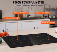 SKYSHALO
Built in Electric Stove Top, 23.2 x 20.5 in. 4 Burners, 240 Volt Glass Radiant Cooktop with Sensor Touch Control- NEW