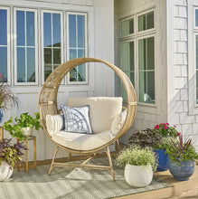 Better Homes & Gardens Bellamy Round Wicker Outdoor Egg Chair, Beige!! NEW AND ASSEMBLED!!