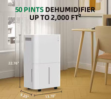 Bublue 50 pt. 4,000 sq. ft. Dehumidifier for Home in. White, with 1 Gal Bucket, Air purification function, Auto Defrost! (NEW IN BOX)