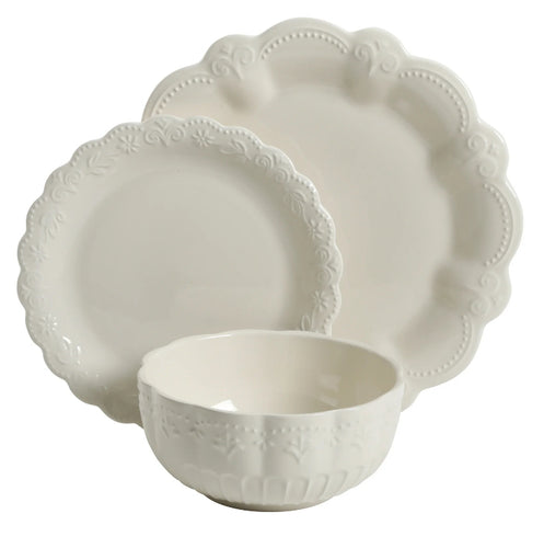 The Pioneer Woman Toni 24-Piece Linen Dinnerware Set!! NEW IN BOX!!
