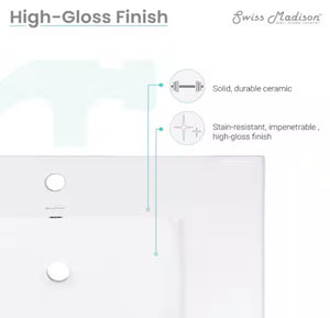 Swiss Madison 30 in. W x 18 in. D Ceramic Vanity Top in Glossy White!! NEW IN BOX!!