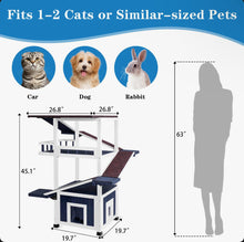 45" Fir Wood Outdoor Cat Tree with Multi-Level Climbing Ramps, 2 Removable Floors for Multiple Cats - WE DO NOT SHIP!!