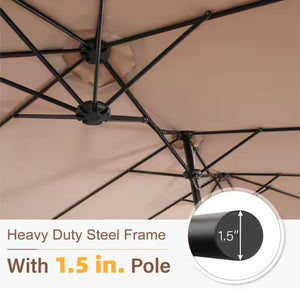 PHI VILLA

13 ft. Market No Weights Patio Umbrella 2-Side in Beige- new in box