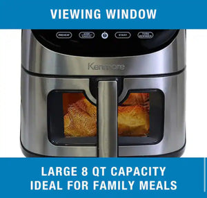 Kenmore 8 Qt. Silver Air Fryer with Digital Touch Screen, 12-Cooking Presets!! NEW IN BOX!!