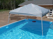 Grey 10 ft. x 10 ft. Steel and Aluminum Frame Floating Tent Pool Pop Up Gazebo with Fabric Canopy! (NEW IN BOX)