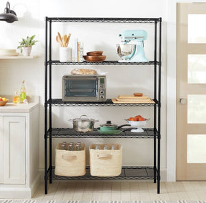 Boost the size of your pantry, closet or other living area with this 5-Tier Wide Wire Shelving from Brightroom.There's no more need to worry about your growing collection of kitchen tools and utensils, or clothing and shoes.