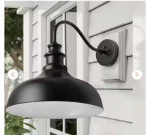 Modern Black Exterior Oversized Gooseneck Outdoor Hardwired Barn Light Dusk to Dawn Wall Sconce with Metal Shade/ new