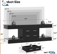 Bestier Black TV Stand for TVs up to 65", Modern High Gloss! (NEW IN BOX)