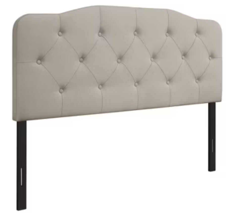 Home Design Angela Headboard, Warm Grey, Queen! (NEW IN BOX)