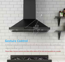 Vikio Pro 36 in. 600 CFM Ducted Wall Mount Range Hood in Black Stainless Steel with Gestures/Touch Control and LED Lights!! NEW IN BOX!!