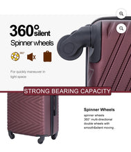 Travelhouse 4 Piece Hardshell Luggage Set Hardside Lightweight Suitcase with TSA Lock Spinner Wheels.(Wine Red)NEW