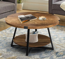 Round Coffee Table with 2-Tier Storage Shelves- new and assembled