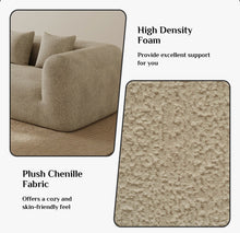 120'' Chenille Sofa Deep Seat Compression Couch with 4 Pillows Modern Living Room Sofa - WE DO NOT SHIP!!