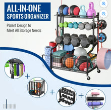 Mythinglogic Dumbbell Rack, Home Gym Storage Sports Weight Rack for Dumbbells, Kettlebells Yoga Mat and Balls! (NEW IN BOX)