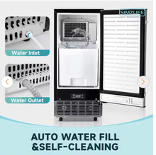 SIMZLIFE
15 in. 80 lb./24H Freestanding/Built-in Ice Maker in Stainless Steel, 24 lb. Storage Capacity, 3-Possible Ice Cube Sizes- new!