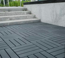 1 ft. x 1 ft. All-Weather Plastic Square Interlocking Patio Deck Tiles, Outdoor Striped Pattern Flooring Tile(44-Pack)- new