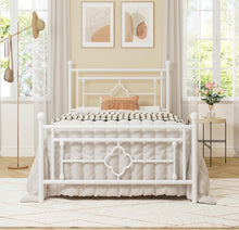 Allewie Twin Size Metal Platform Bed Frame, White! (NEW IN BOX)