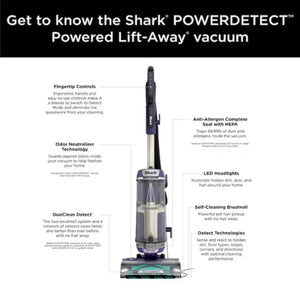 Shark POWERDETECT Bagless Corded HEPA Upright Vacuum with DuoClean Detect Technology & XL Dust Cup Multisurface in Purple!! NEW IN BOX!!