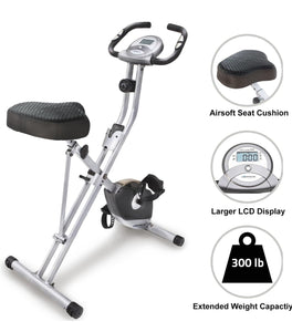 Exerpeutic Folding Exercise Bike, 8 Levels of Resistance Stationary Bike, Bluetooth tracking & Tablet Holder! (NEW)