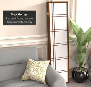 Red Lantern 6 ft. Walnut 4-Panel Room Divider!! BRAND NEW!!