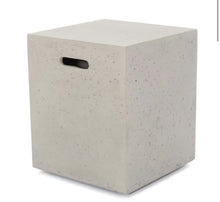 Noble House Zachary 40 in. x 12.5 in. Square MGO Propane Outdoor Patio Fire Pit in Light Grey with Tank Holder! (NEW IN BOX)
