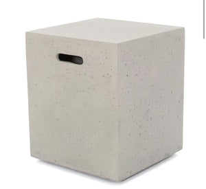 Noble House Zachary 40 in. x 12.5 in. Square MGO Propane Outdoor Patio Fire Pit in Light Grey with Tank Holder! (NEW IN BOX)