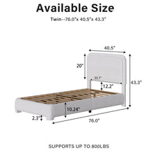 Ebern Bensu Boucle Upholstered Platform Bed, Twin -WE DO NOT SHIP!!