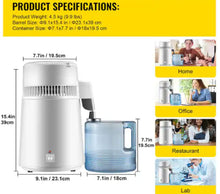 Skyhalo Pure Water Distiller 750W Fully Upgraded with Handle 1.1 Gal. /4L BPA Free Container Perfect for Home Use White! (NEW IN BOX)