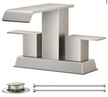Androme 4 in. Centerset Double Handle Low Arc Bathroom Faucet with Pop-up Drain Included in Brushed Nickel!! NEW IN BOX!!