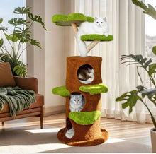 58.3'' H Solid Wood Cat Tree / Multi Cat Condo Warm Soft Furry Cat Climbing Shelf Fluffy Perch Cat Bed- new in box - assembly required
