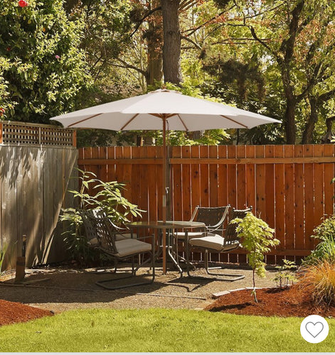 Beige 10ft wooden umbrella is a great choice for outdoor activities in courtyards, patios, gardens - new in plastic