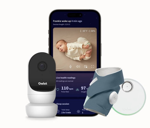 Owlet Dream Duo 2 Smart Baby Monitor - Includes FDA-Cleared Dream Sock & HD Video Wifi Camera!! LIGHTLY USED, TESTED WORKS GREAT(MISSING CORD BLOCK)!!