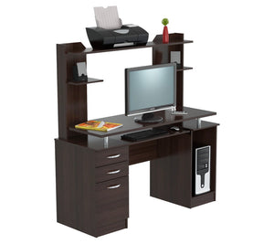 Inval Laminate 2-Pedestal Computer Office Desk with Hutch, Multiple Colors**New in box**
