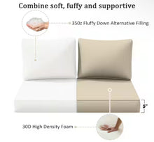 46 in. x 26 in. Outdoor Patio Replacement Loveseat Cushion Set with Backrest Cream!! NEW IN BOX!!