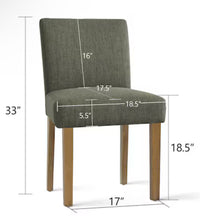 Maison Boucle Set of 4 Moss Green Upholstered Dining Chairs with Wood Legs and Padded Seat for Kitchen Dining Room - WE DO NOT SHIP!!