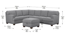 Thomasville Emilee Fabric Sectional with Storage Ottoman- new