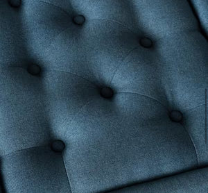 Noble House Chantelle Tufted Navy Blue Fabric Storage Ottoman! (NEW IN BOX)