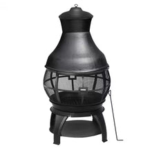 HeatMaxx 45 in. Outdoor Fireplace Wooden Black Fire Pit, Chimenea