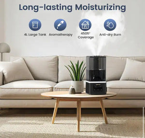 Edendirect 1.1 Gal. Black Ultra Fine Water Mist Ultrasonic Desktop Humidifier and Fragrance Diffuser Up to 450 sq. ft!! NEW IN BOX!!
