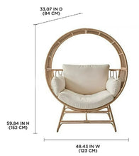 Better Homes & Gardens Bellamy Round Wicker Outdoor Egg Chair, Beige!! NEW AND ASSEMBLED!!