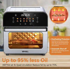 Whall Air Fryer Oven – 12QT Touchscreen Air Fryer with 12 Pre-set Menus, up to 95% Less Oil, and Clearlook Window!! NEW IN BOX!!