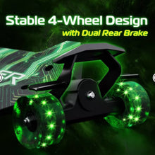Melo SideWinder Kick Scooter - Green: Steel & Aluminum Frame, Lights Up! (NEW IN BOX)