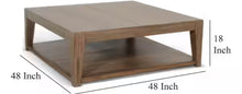 Benjara 48.03 in. Brown Square Wood Coffee Table with Caster Wheels! (NEW IN BOX!)