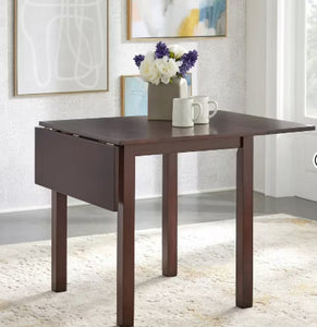 Buylateral Austin Compact Solid Wood Drop Leaf Extendable Dining Table Espresso! (NEW IN BOX - DINING TABLE ONLY)