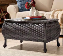 Brown Wicker Outdoor Patio Storage Coffee Table! (NEW IN BOX)