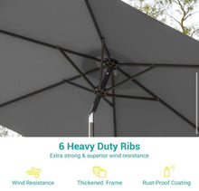 Sonkuki 7.5 ft. Patio Market Crank and Tilt Umbrellas, Table Umbrellas, UV-Resistant Canopy in Anthracite Gray!! NEW IN BOX!!