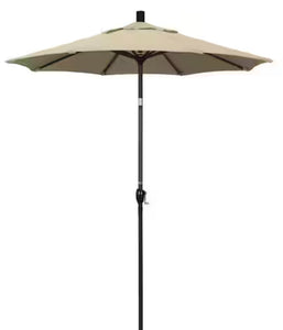 California Umbrella 6 ft. Bronze Aluminum Pole Market Aluminum Ribs Push Tilt Crank Lift Patio Umbrella in Antique Beige Sunbrella! (NEW)