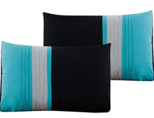 Chezmoi Collection Napa 7-Piece Luxury Leaves Scroll Embroidery Bedding Comforter Set (Queen - Teal/Blue) - NEW - (OPEN BOX)